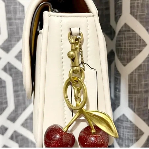 Cherry Keychain with Gold Accents - Picture 4 of 6
